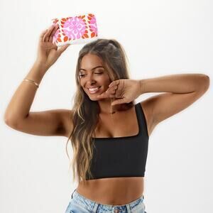 Aloha Collection•  Mini Pouch APPLIQUE Zest on White